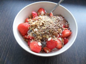 Desayuno saludable - Muesli con fresas